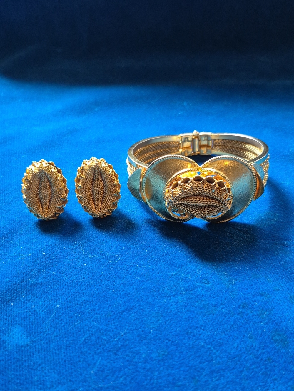 Gold-Tone Bracelet and Earrings Set